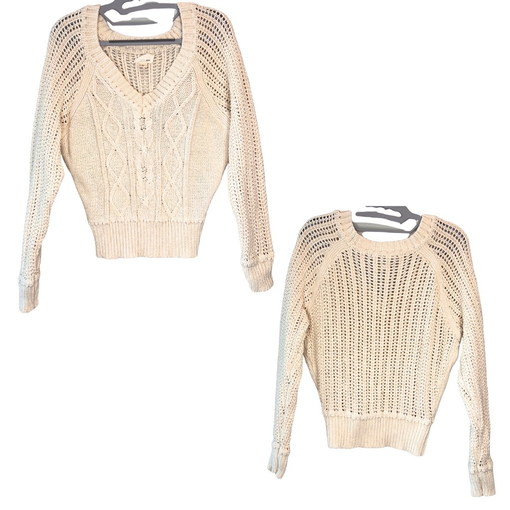 Band Of Outsiders Cream V-Neck Sweater